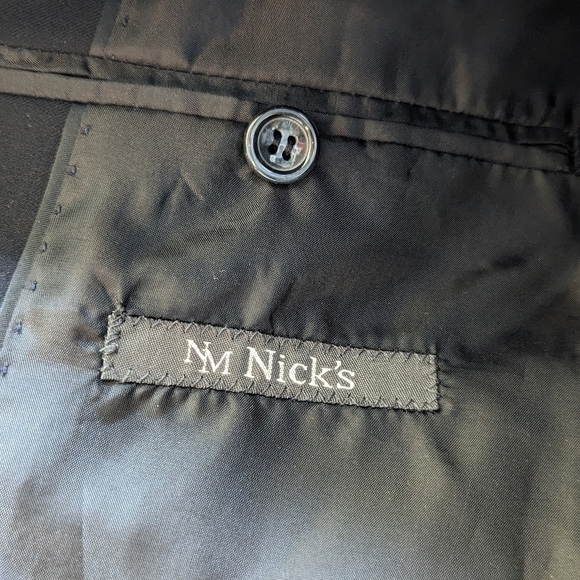 NM Nick’s Oversized Navy Blue Classic Tailored Fit 2 Button Front Blazer Jacket - Picture 6 of 12
